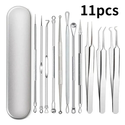 11Pcs Acne Needle Professional Tweezers