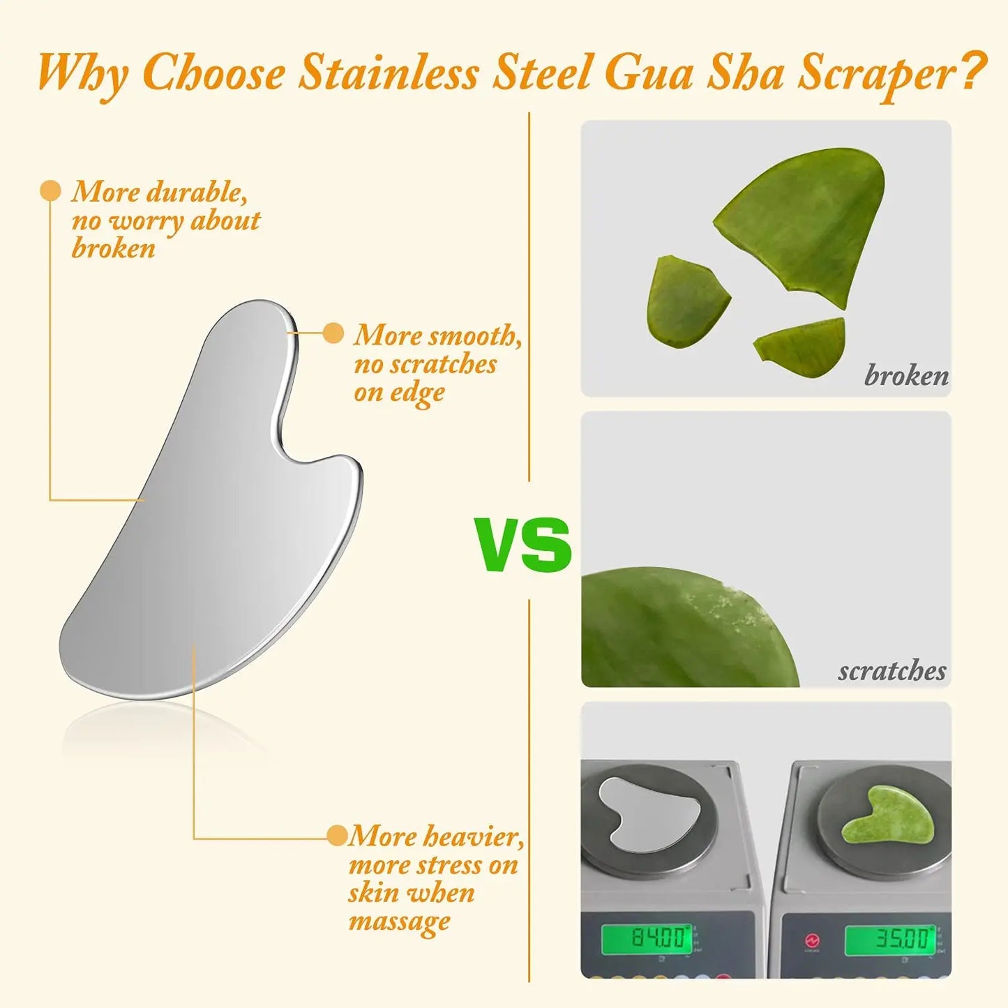 Stainless Steel Gua Sha Scraper Skin Beauty Care Face